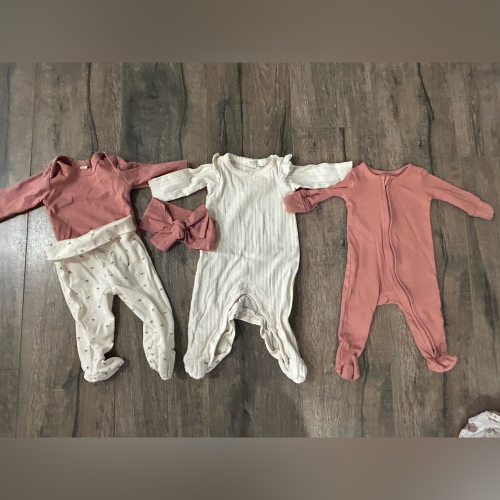Luxury Organic Rose & Cream 0-3m Baby Girl Lot